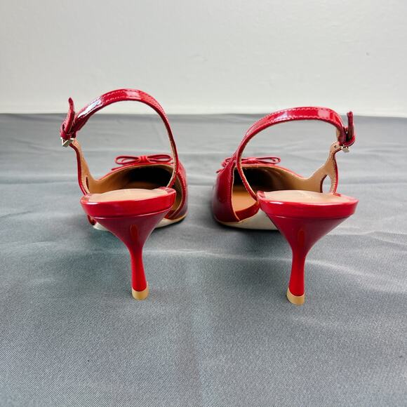 Reformation Noreen Red Slingback Heels Size 7.5 3” Heel - Picture 7 of 9